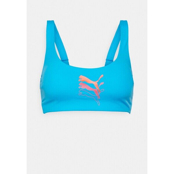 Puma SWIM WOMEN SCOOP NECK Góra od bikini blue combo PU181J00H-K11