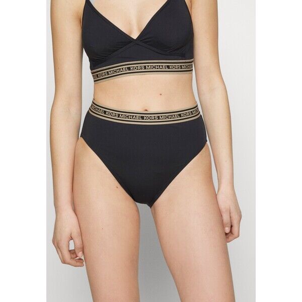 MICHAEL Michael Kors LOGO ELASTIC SPORTY BRALETTE Góra od bikini black MK181J01W-Q11