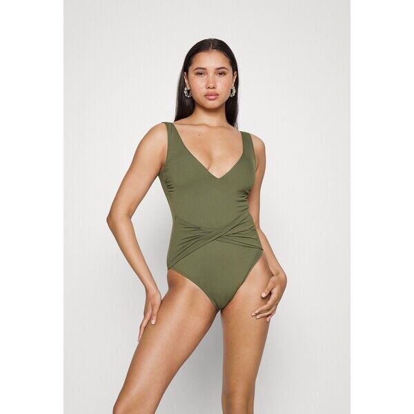 Marks & Spencer PLUNGE TIE Kostium kąpielowy khaki QM481G00Q-N11