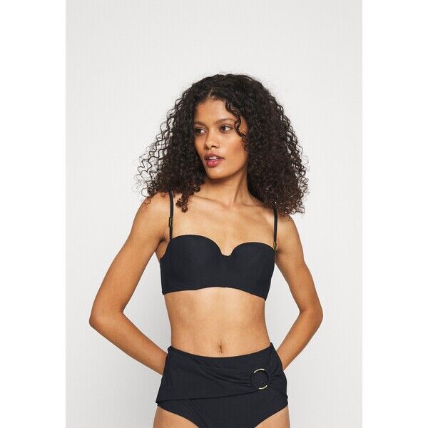 Calvin Klein Swimwear CORE SOLID STRUCTURED BANDEAU Góra od bikini black C1781J02W-Q11