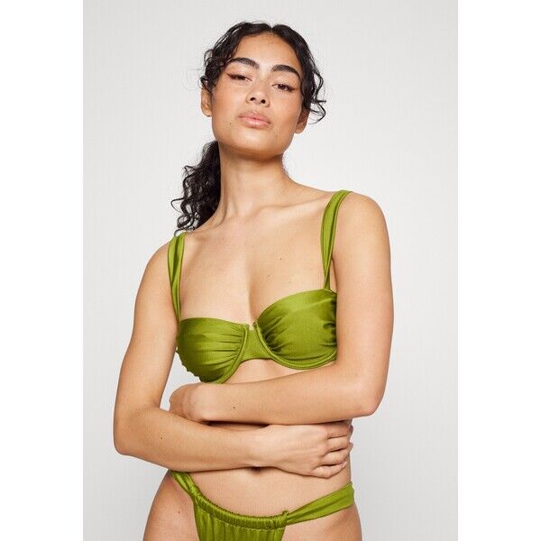 Hunkemöller PALM RUCHED Góra od bikini green HM181J0BC-M11