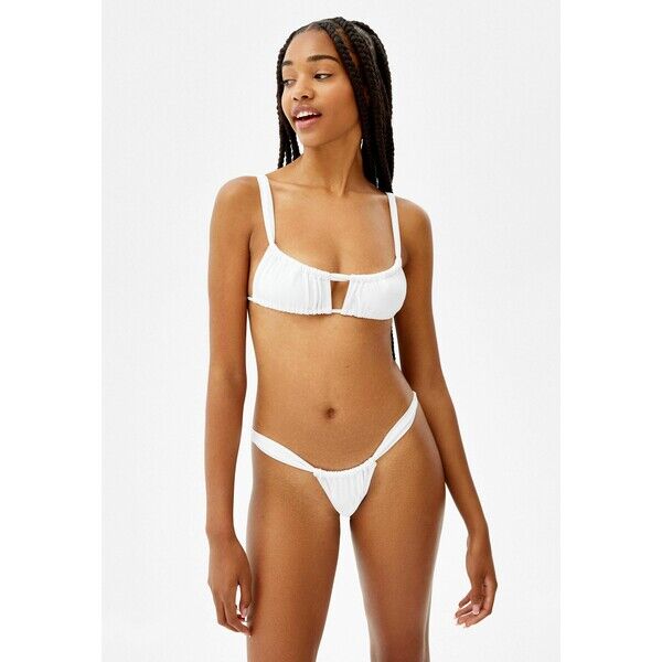 Bershka Dół od bikini white BEJ81I014-A11