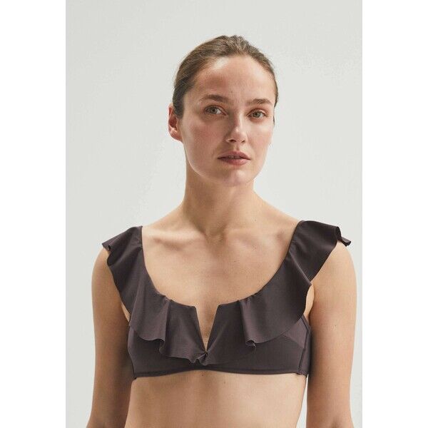 OYSHO RUFFLE Góra od bikini brown OY181J0A7-O11