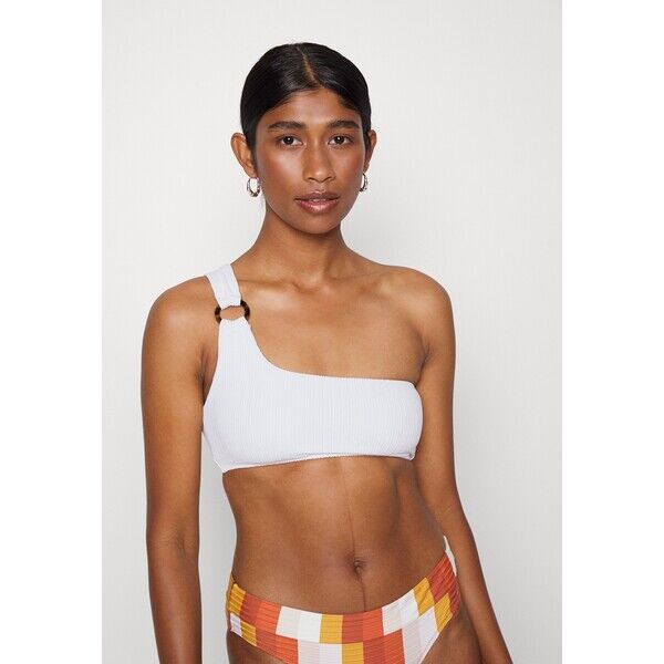 Polo Ralph Lauren TWIST ONE SHOULDER RING Góra od bikini warm white PO281J01J-A11