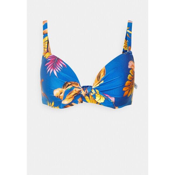 Pour Moi PARADISOLIGHTLY PADDED UNDERWIRED FRONT TIE Góra od bikini blue POJ81J00Y-K11