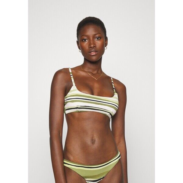 Seafolly SUN STRIPE BRALETTE Góra od bikini avocado S1981J0BW-M11