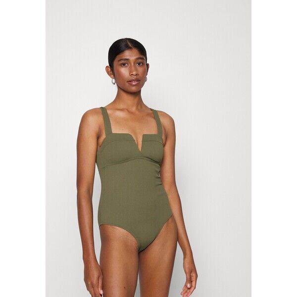 Marks & Spencer V PLUNGE Kostium kąpielowy khaki QM481G00O-M11