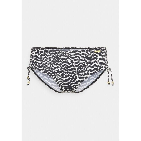 LASCANA PANTS GATHERED Dół od bikini black/creme L8381I03C-Q11