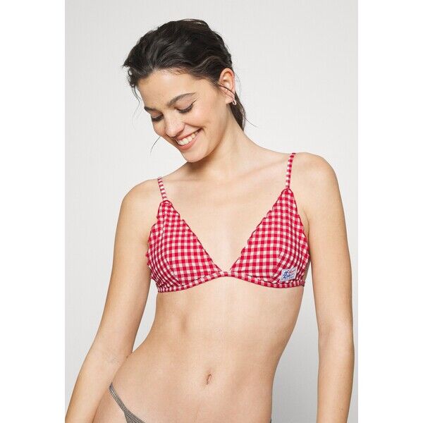 Tommy Hilfiger TRIANGLE FIXED Góra od bikini primary red/white TO181J040-G11
