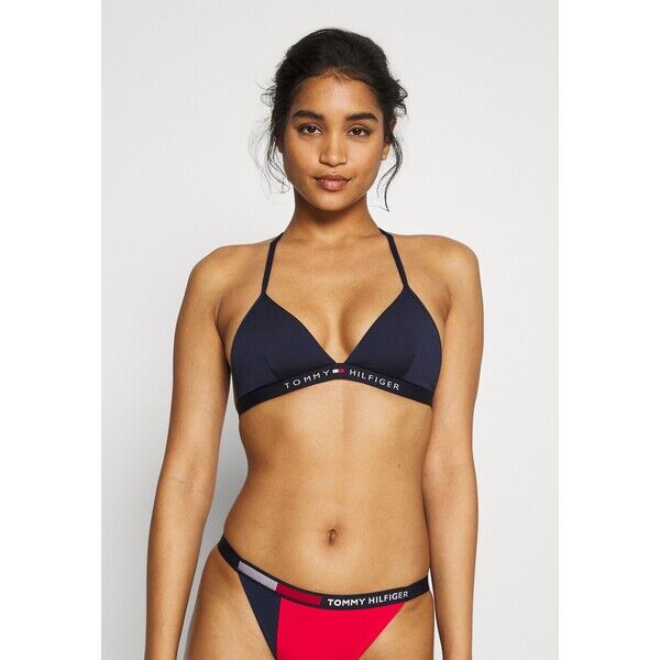 Tommy Hilfiger CORE SOLID LOGO TRIANGLE Góra od bikini pitch blue TO181J00Y-K13