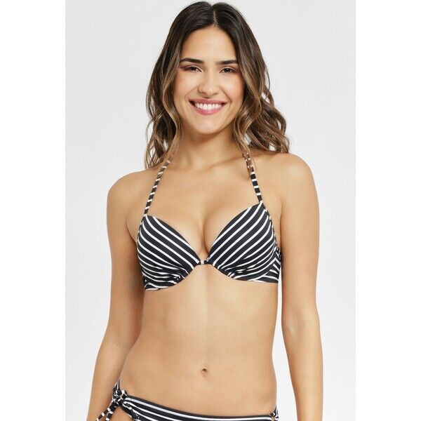 s.Oliver Góra od bikini schwarz weiß gestreift SO281J02P-Q11