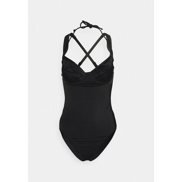 Pour Moi UNDERWIRED OFF THE SHOULDER DOUBLE STRAP CONTROL Kostium kąpielowy black POJ81G01E-Q11