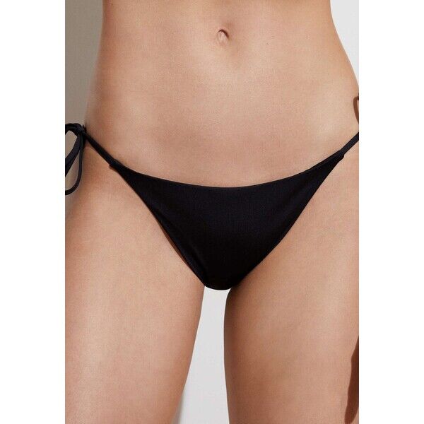 OYSHO WITH TIES Dół od bikini black OY181R14Q-Q11