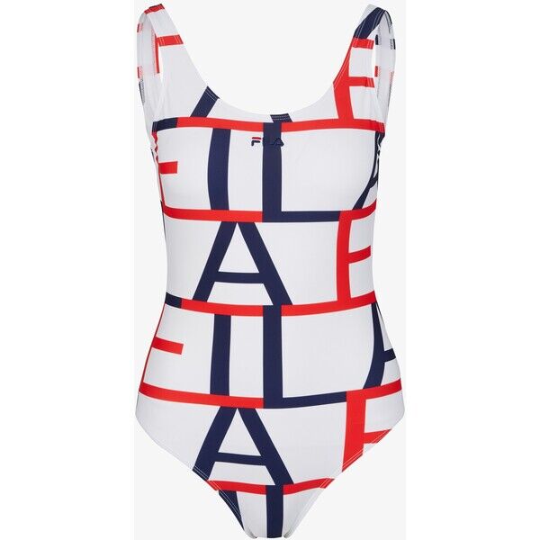 Fila SIENA Kostium kąpielowy bright white straight logo aop 1FI81G004-A11
