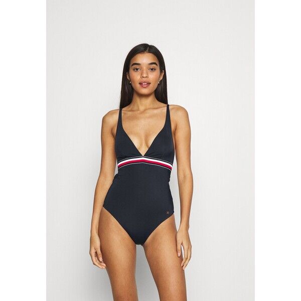 Tommy Hilfiger TRIANGLE ONE PIECE Kostium kąpielowy desert sky TO181G01K-K11