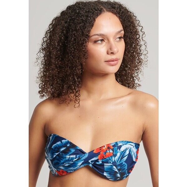 Superdry VINTAGE TWIST Góra od bikini indo leaf blue SU281J023-K11