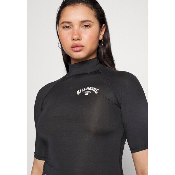 Billabong DESIGN SHORT SLEEVES RASHGUARD Góra od bikini black pebble BI781N01O-Q11