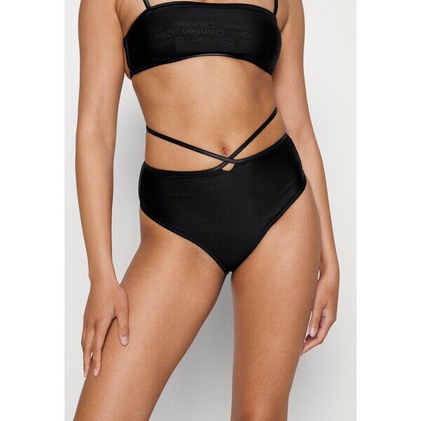 Calvin Klein Swimwear HIGH RISE CHEEKY Dół od bikini black C1781I04C-Q11