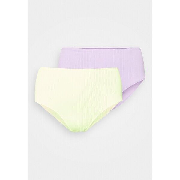 We Are We Wear TIA HIGH WAIST BRAZLIAN PANT CURVE Dół od bikini neon lime/lilac WEJ81I00X-M11