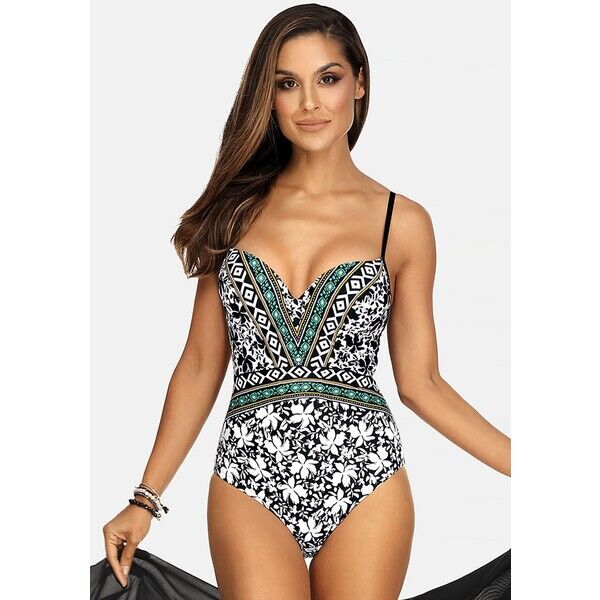 Feba Swimwear Kostium kąpielowy black/white FEP81G020-Q11