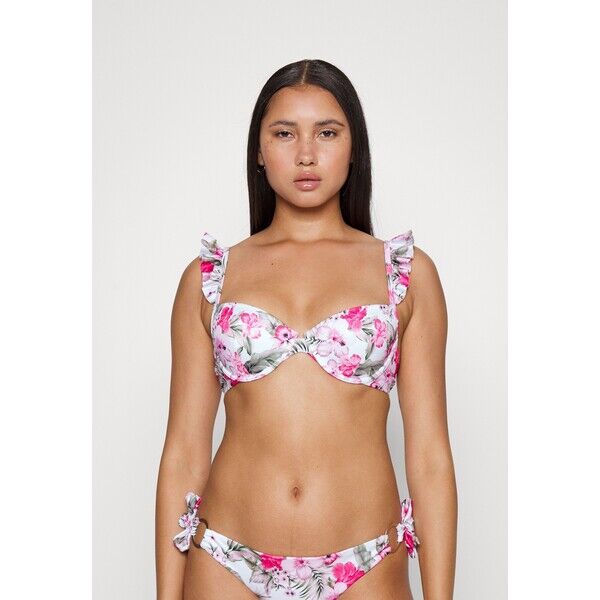 Hunkemöller TROPICAL RUFFLE Góra od bikini white HM181J0CJ-A11