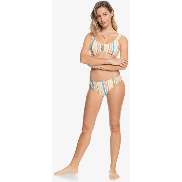 Roxy Dół od bikini bright white aloha stripe RO581I07Z-T11