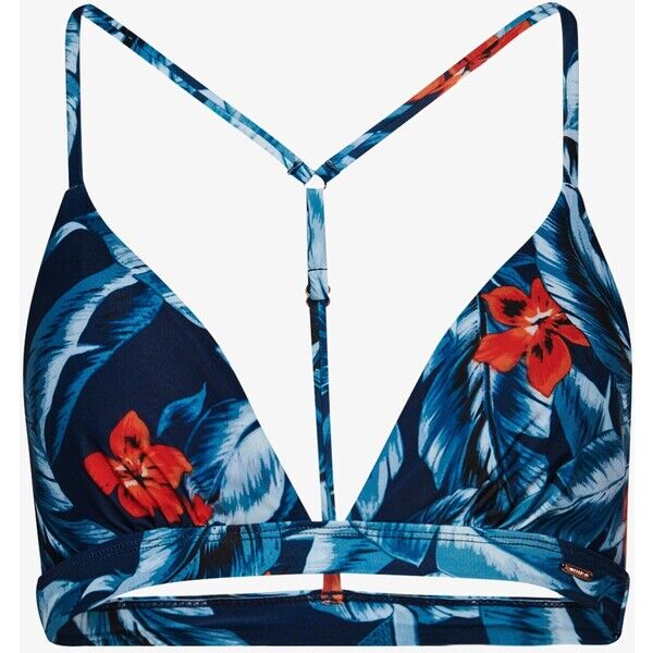 Superdry VINTAGE T BACK Góra od bikini indo leaf blue SU281J022-K11
