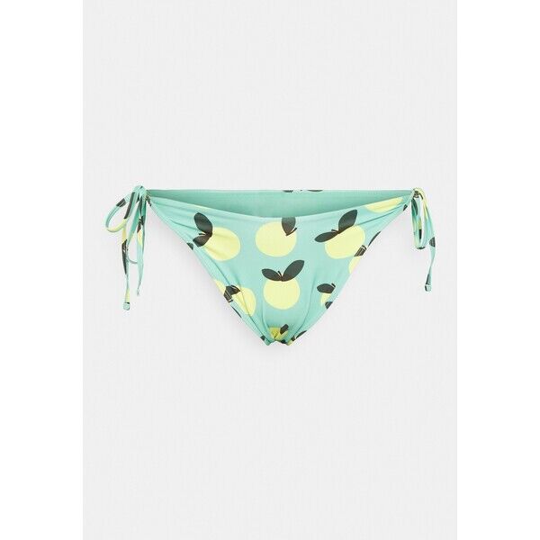 We Are We Wear JACKIE HIGH LEG TIE SIDE BRAZILIAN IN LEMON PRINT CURVE Dół od bikini light green WEJ81I00S-T11