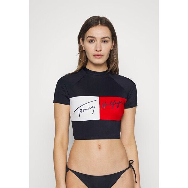 Tommy Hilfiger CROPPED RASHGUARD Góra od bikini desert sky TO181J04A-K11