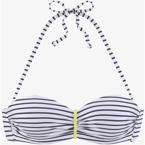 Venice Beach VENICE BEACH BANDEAU Góra od bikini schwarz weiß limette 2VE81J01W-Q11