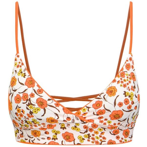 Maaji Dwustronny strój kąpielowy góra MAAJI ORANGE POPPY CRISS CROSS 3224STR002-800 3224STR002-800