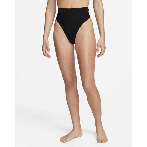 Damski dół od bikini o wysokim stanie o wyciętym kroju Nike Swim