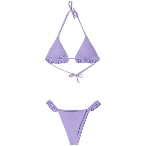 Cropp Fioletowe bikini z falbanką 0643S-04X