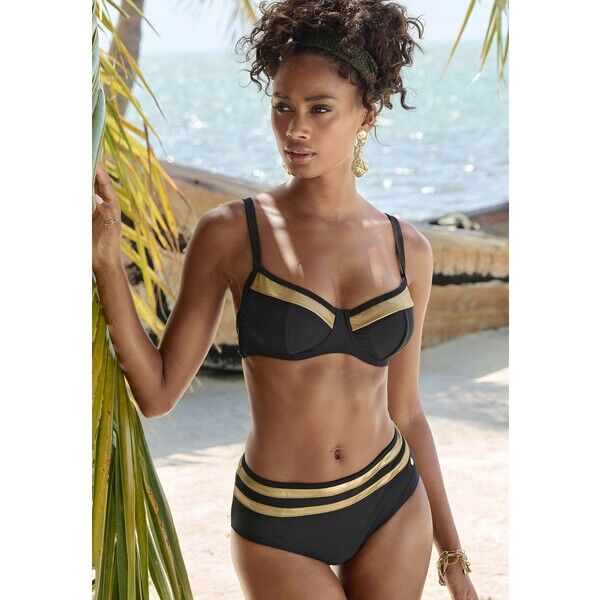 LASCANA Dół od bikini schwarz goldfarben L8381I067-Q11