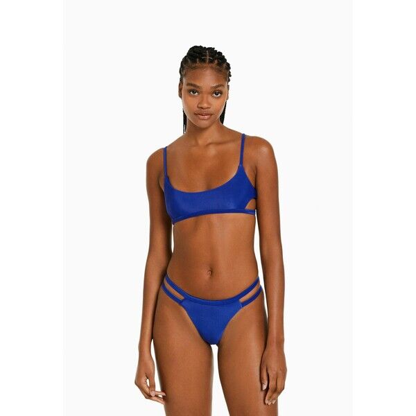 Bershka SPORTY Dół od bikini blue BEJ81I01Q-K11