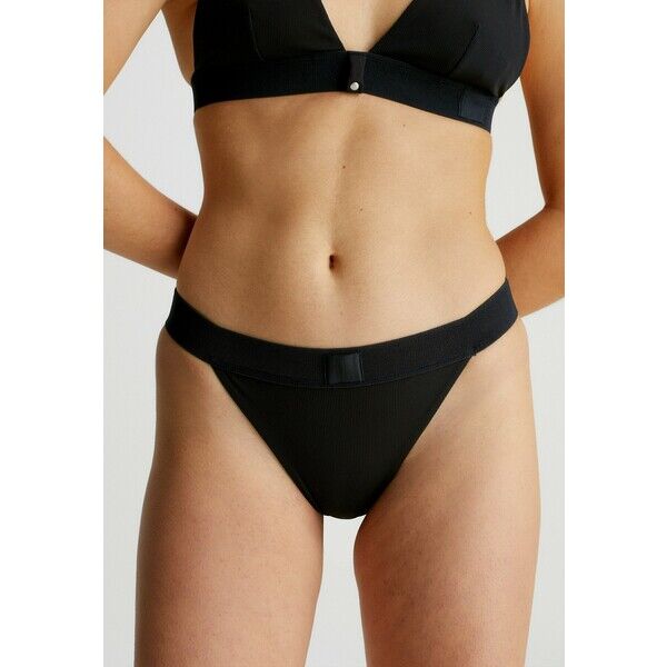 Calvin Klein Swimwear HIGH LEG CK MONOGRAM Dół od bikini pvh black C1781I066-Q11