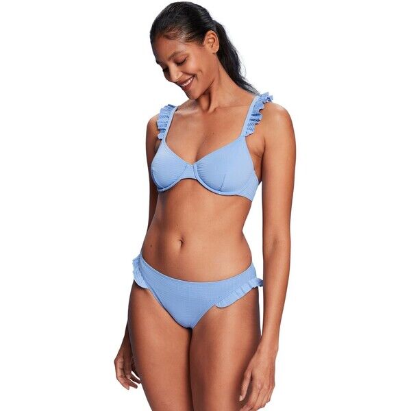 Esprit BALIAN PAR MINI WITH SIDE FRILLS Dół od bikini light blue lavender ES181I0GY-K11