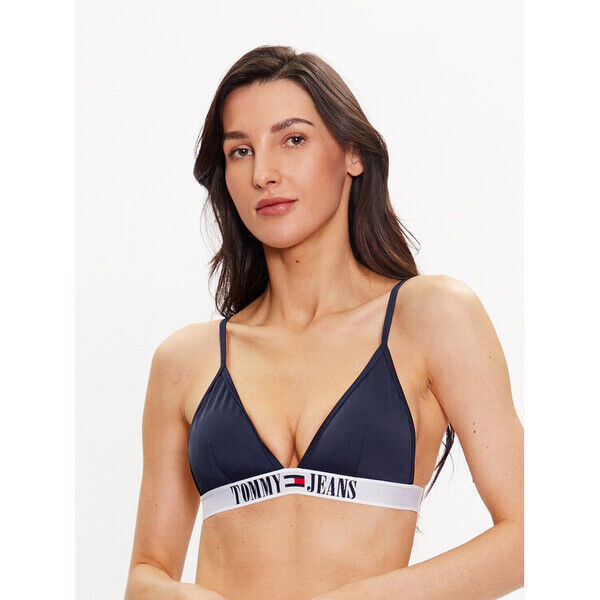 Tommy Jeans Góra od bikini UW0UW04079 Granatowy