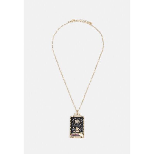 Pieces PCANNIANA NECKLACE Naszyjnik gold-coloured/black PE351L1YP-F12