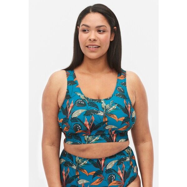 Zizzi MIT RUNDHALSAUSSCHNITT Góra od bikini leaf print Z1781J02E-L11