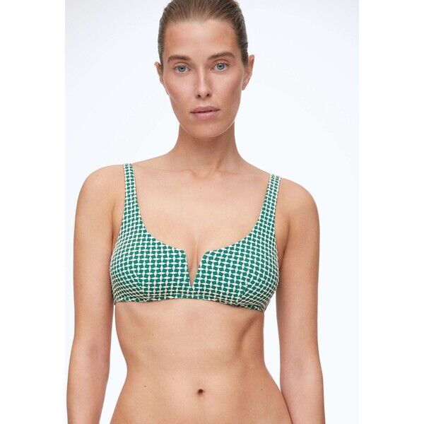 OYSHO GEOMETRIC Góra od bikini neon green OY181J0BH-M11