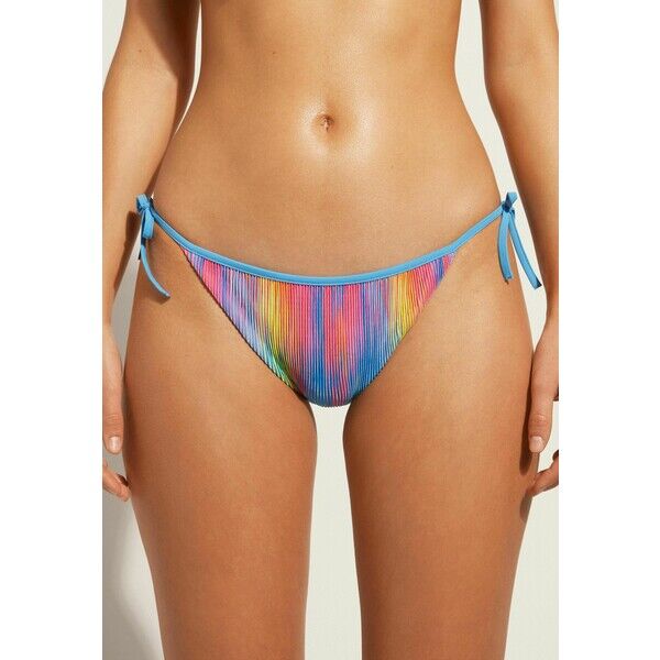 Calzedonia MIT SCHMALEN BÄNDCHEN UND PLISSEE MAIORCA Dół od bikini rainbow C2F81I0EP-T11