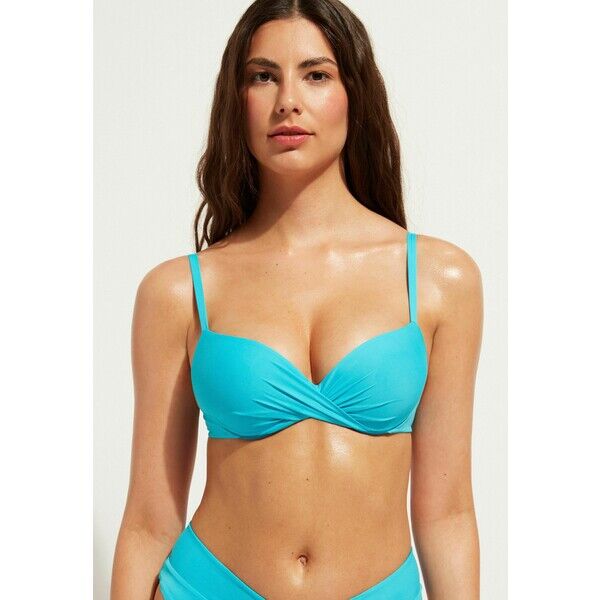 Calzedonia INDONESIA SOFT SUPER-PADDED Góra od bikini blau turquoise green C2F81J0D4-L11