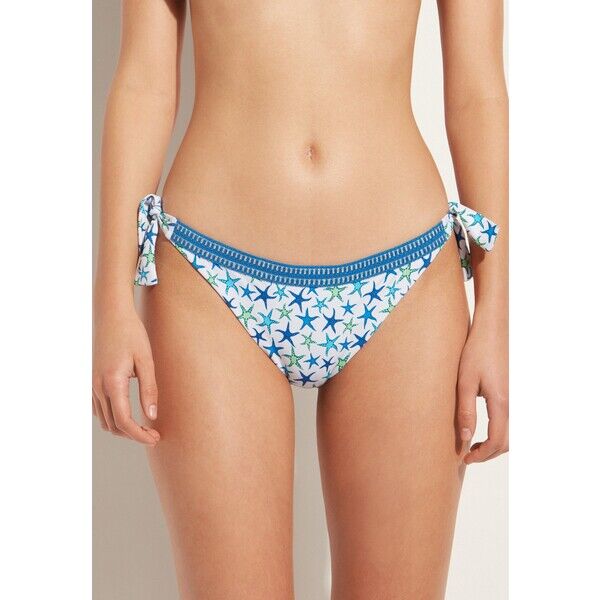 Calzedonia BAYAHIBE NAVY Dół od bikini aufdruck navy star C2F81I0GB-G11