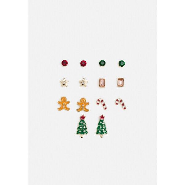 Even&Odd 7 PACK Kolczyki gold-coloured/green/red EV451L00T-F11