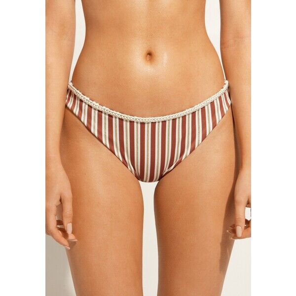 Calzedonia RODI STRIPED Dół od bikini brown white stripes C2F81I0FL-O11