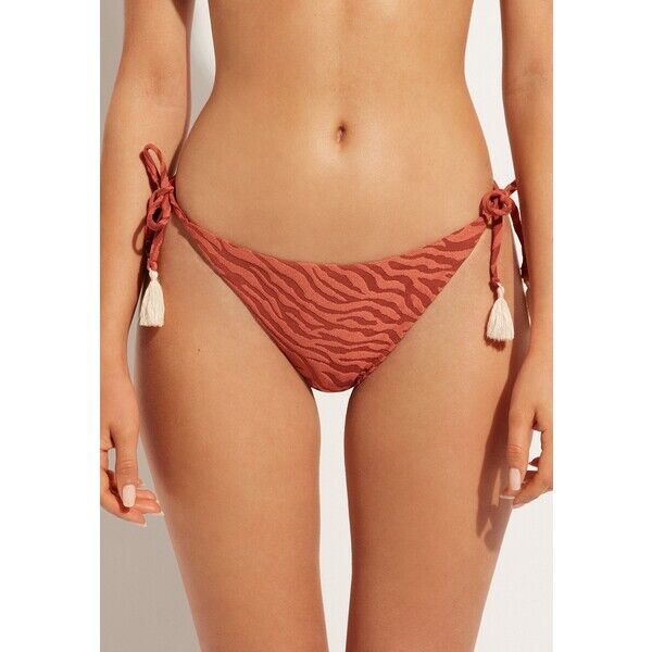 Calzedonia ISTANBUL BOW BRAZILIAN Dół od bikini brown animal print C2F81I0GG-O11