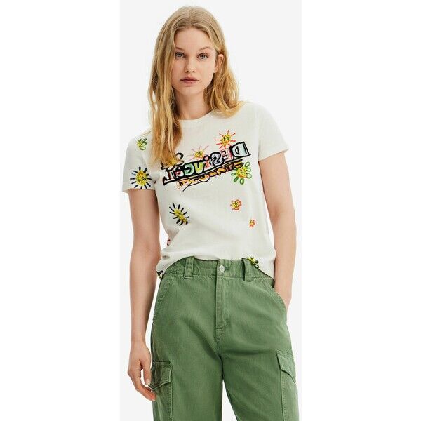 Desigual TROPICAL BIKINI BOTTOMS T-shirt z nadrukiem white DE121D102-A11