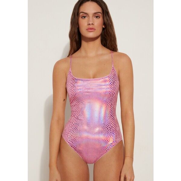 Tezenis LOVELY SNAKE Kostium kąpielowy rosa snake pink TEG81G01V-J11