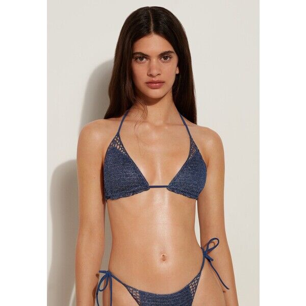 Tezenis TRIANGEL- SHINY Góra od bikini blau/v silver blue TEG81J08P-K11